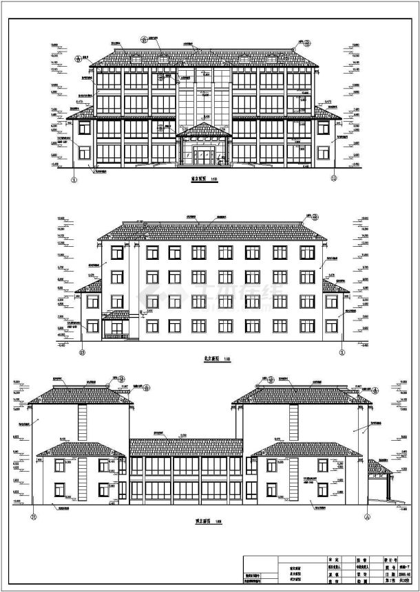 泰安某4层框架敬老院建筑设计施工图-图一