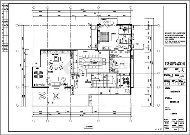 某地二层门式钢架办公楼建筑设计施工图-图二