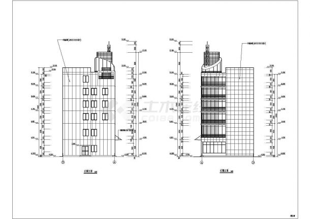某地区五层综合楼建筑设计方案图纸-图二