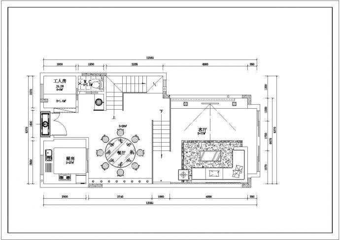 某地三层别墅室内装修设计施工图纸_图1