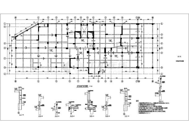 某地16层框架剪力墙结构住宅楼结构设计施工图-图一