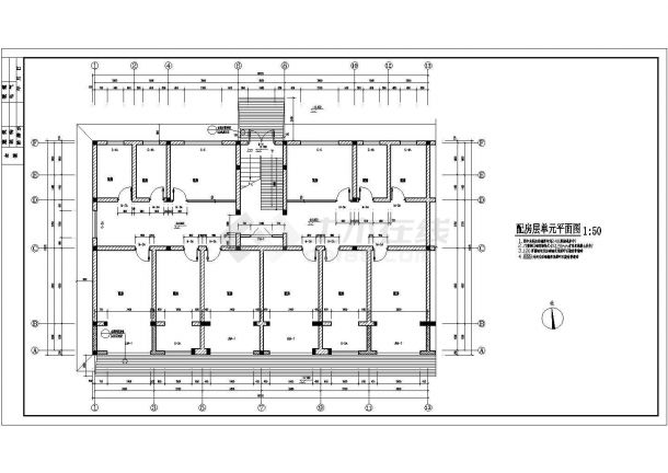 山东六层砖混结构住宅建筑施工图纸-图二