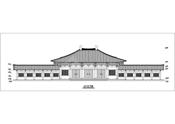 某地区山门平立面建筑设计cad施工图-图一