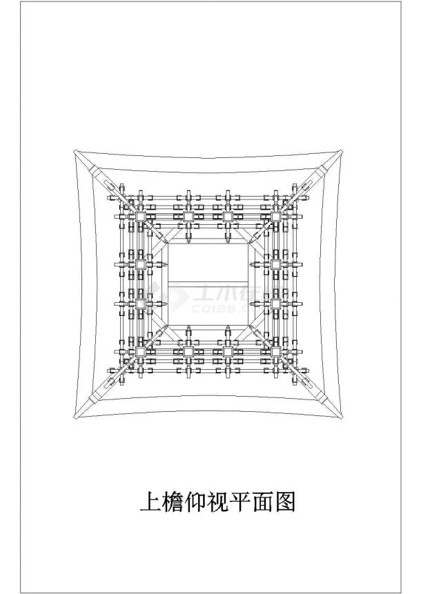 某地区圣母殿建筑设计cad施工图-图一