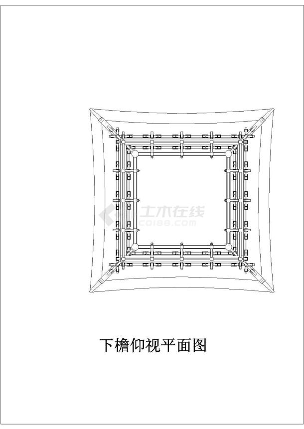 某地区圣母殿建筑设计cad施工图-图二