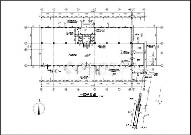 工业厂房建筑设计CAD全套施工图-图二