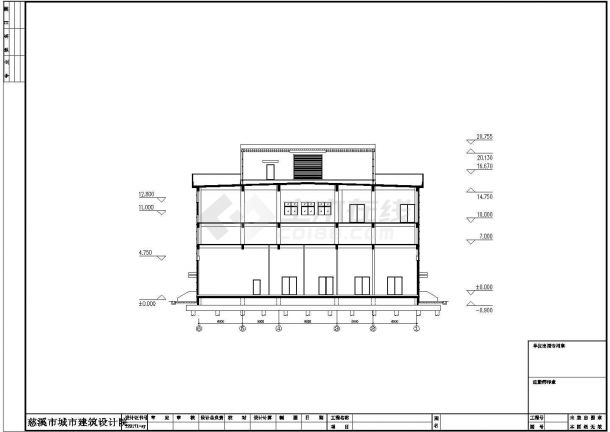 某三层框架结构变电室建筑方案图纸-图二