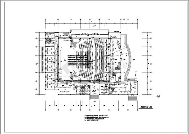 某大学中型礼堂电气全套设计施工图纸-图一