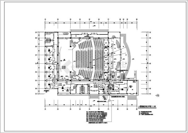 某大学中型礼堂电气全套设计施工图纸-图二