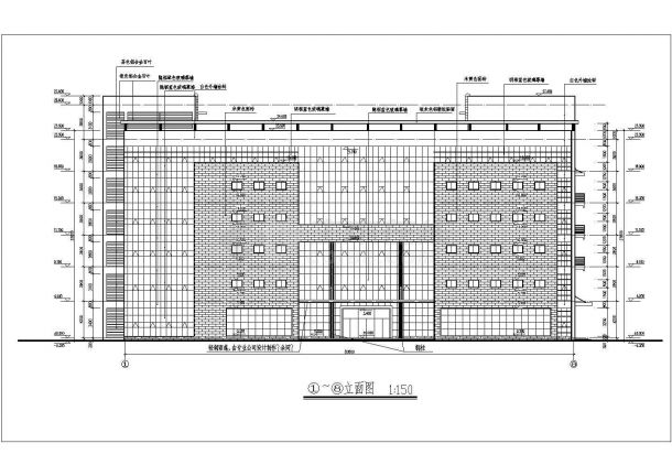 辰欣服装厂房建筑设计施工CAD平立面图-图一