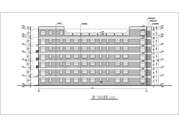 辰欣服装厂房建筑设计施工CAD平立面图-图二