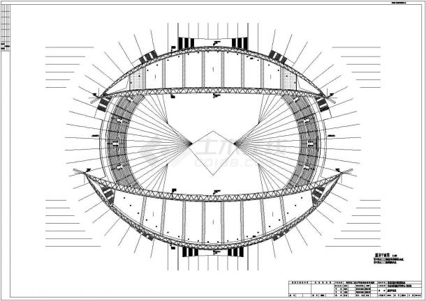 丹东市某体育中心体育场建筑设计方案图-图一