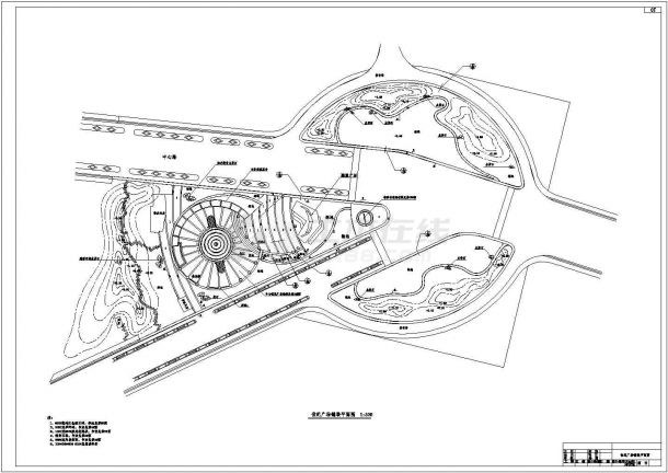 市世纪广场及中心路景观工程cad全套详细图纸-图二