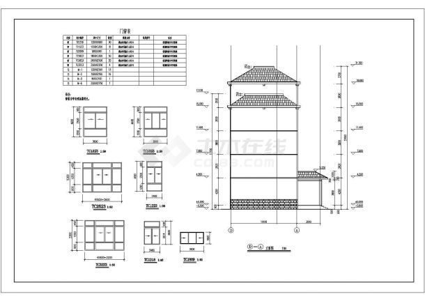 某四层砖混结构综合楼建筑设计方案图-图二