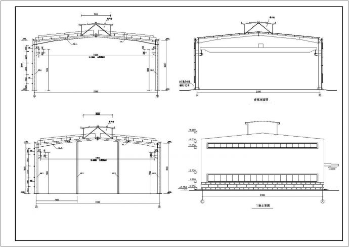 钢结构厂房修改建筑设计CAD方案图_图1