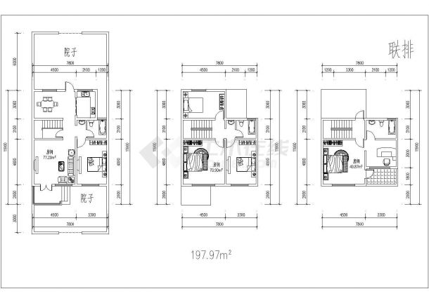 某地区多套详细别墅设计方案平面图图纸-图二