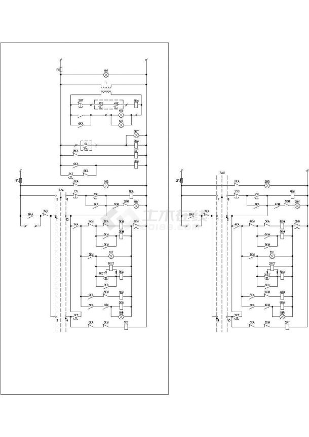 电机常用控制线路设计方案CAD施工图-图二