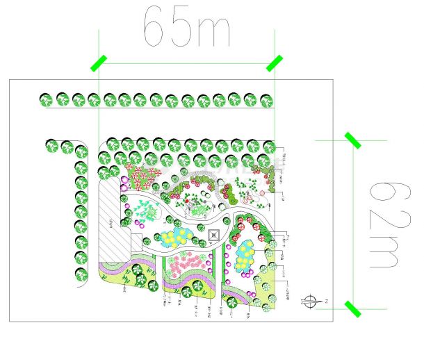 高层住宅楼宇间绿化设计图-图一