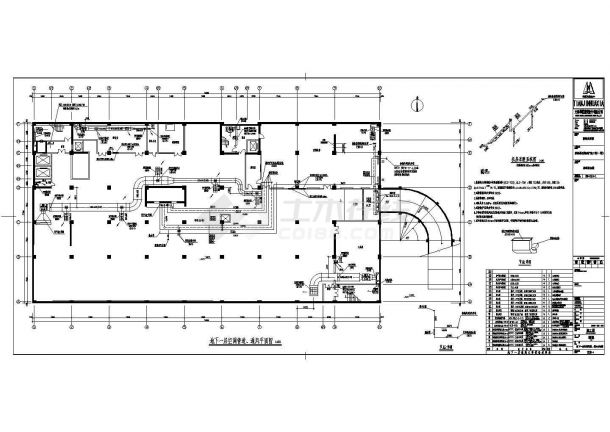 天津静海十二层医院地源热泵加风冷热泵空调主机暖通设计图-图一