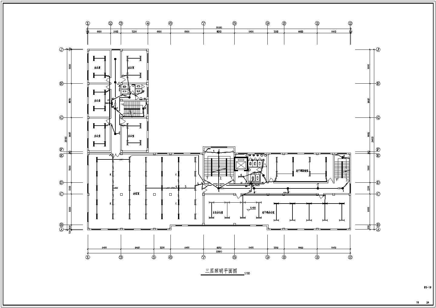 某地区国检局办公楼电气CAD施工图纸