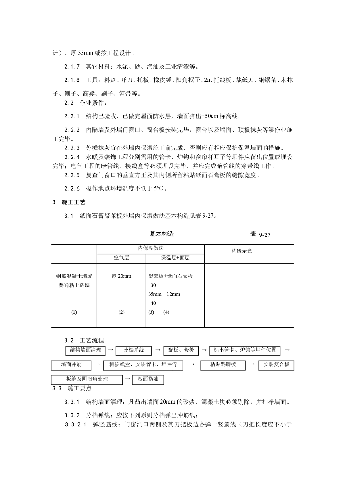 纸面石膏聚苯复合板外墙内保温墙面施工-图二