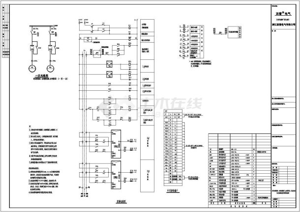 各种冷却水泵及生活泵控制接线CAD施工图-图二