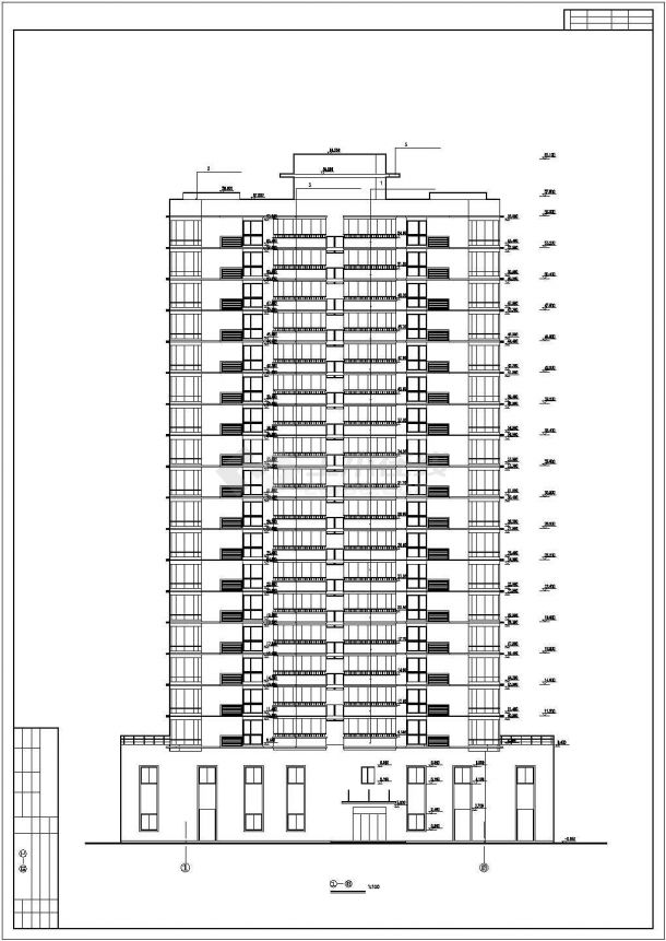 [北京]高层单身公寓建筑详细设计cad图纸-图一