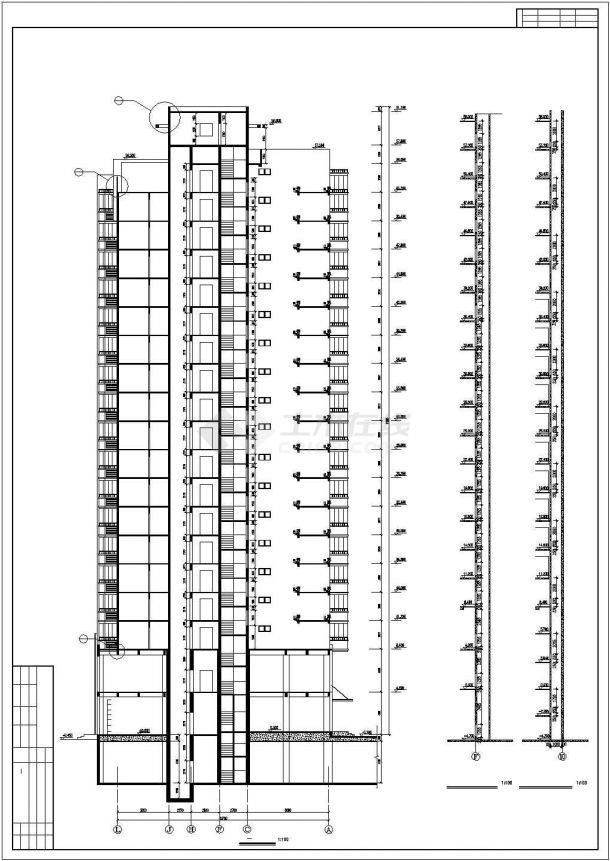 [北京]高层单身公寓建筑详细设计cad图纸-图二