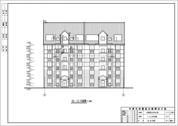 某地一梯二户二拼6层框架结构住宅楼建筑设计方案图-图二