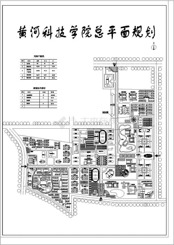 黄科大新校区设计cad规划平面图-图二