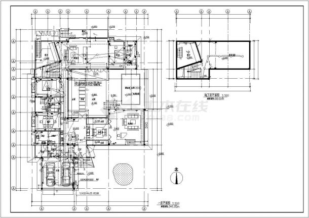 某度假村1号别墅电气设计cad施工图-图一