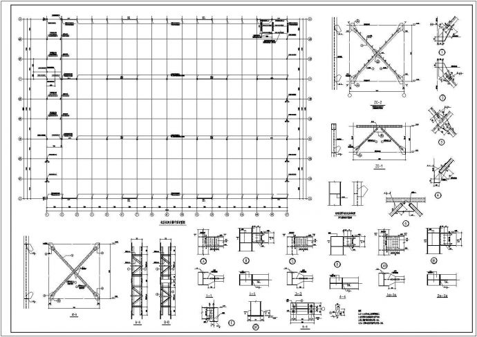 某地轻型门式钢架厂房结构部分施工图纸（含局部二层）_图1