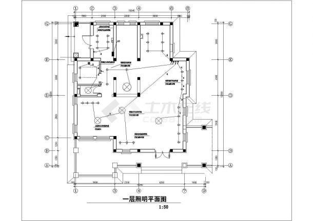 别墅售楼处样板间装修电气设计CAD施工图-图一