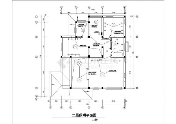 别墅售楼处样板间装修电气设计CAD施工图-图二