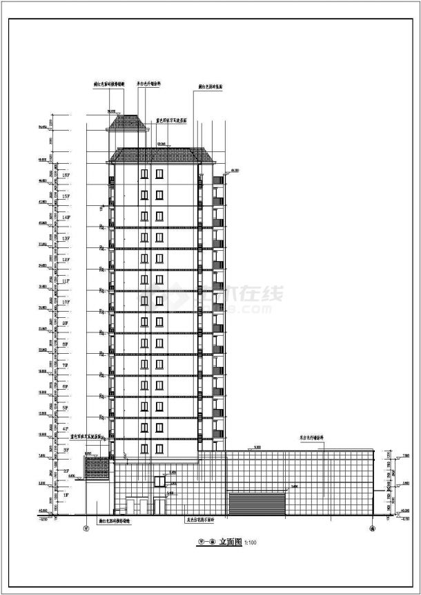 某小区16层剪力墙结构住宅建筑施工图-图一