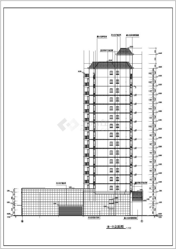 某小区16层剪力墙结构住宅建筑施工图-图二