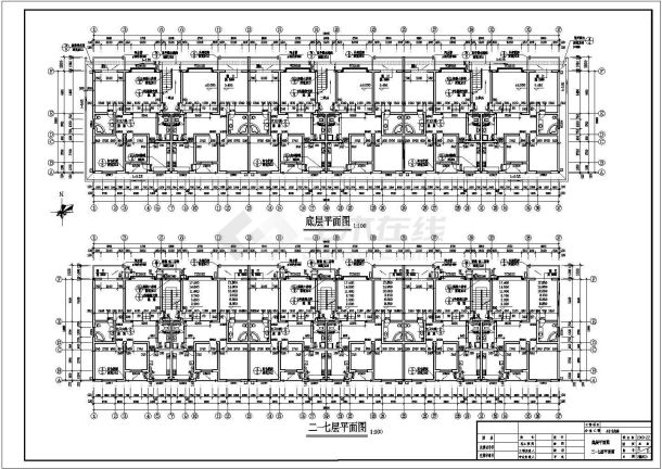 某7层砖混结构住宅楼建筑施工图纸-图二