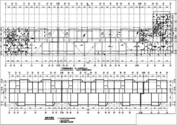 典型底框住宅结构建筑设计CAD施工图-图二