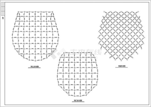 某地艺术楼正放四角锥双层网架结构施工图纸-图二