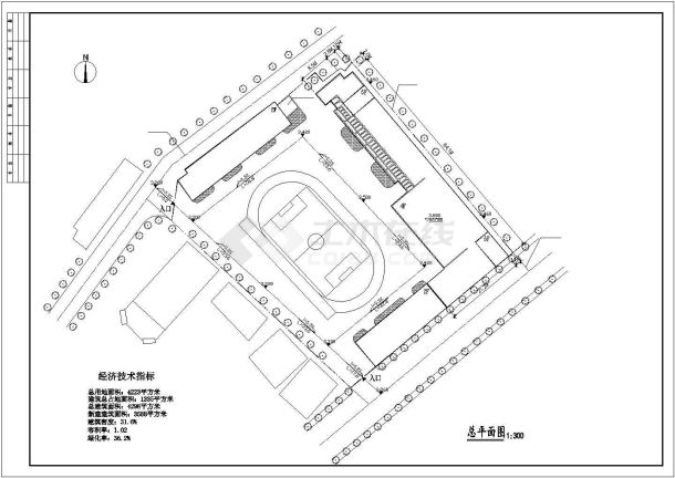 西安3层框架结构小学教学楼建筑施工图-图一