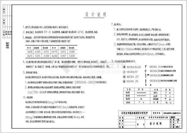 石家庄市希望绿洲公园南大门水暖施工图-图二