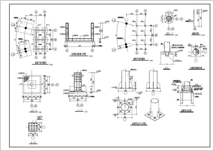 某精品家具市场观光电梯工程结构施工图_图1