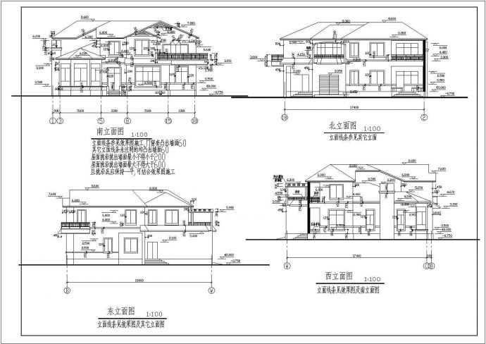 乳山市阳光海岸二层楼别墅建筑设计施工图_图1