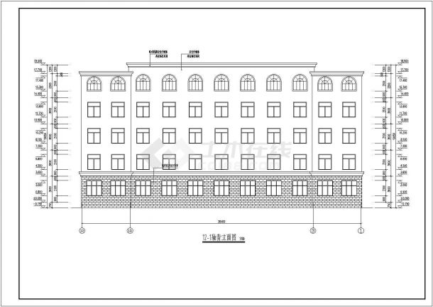 某地五层框架结构乡镇办公楼建筑设计方案图纸-图二