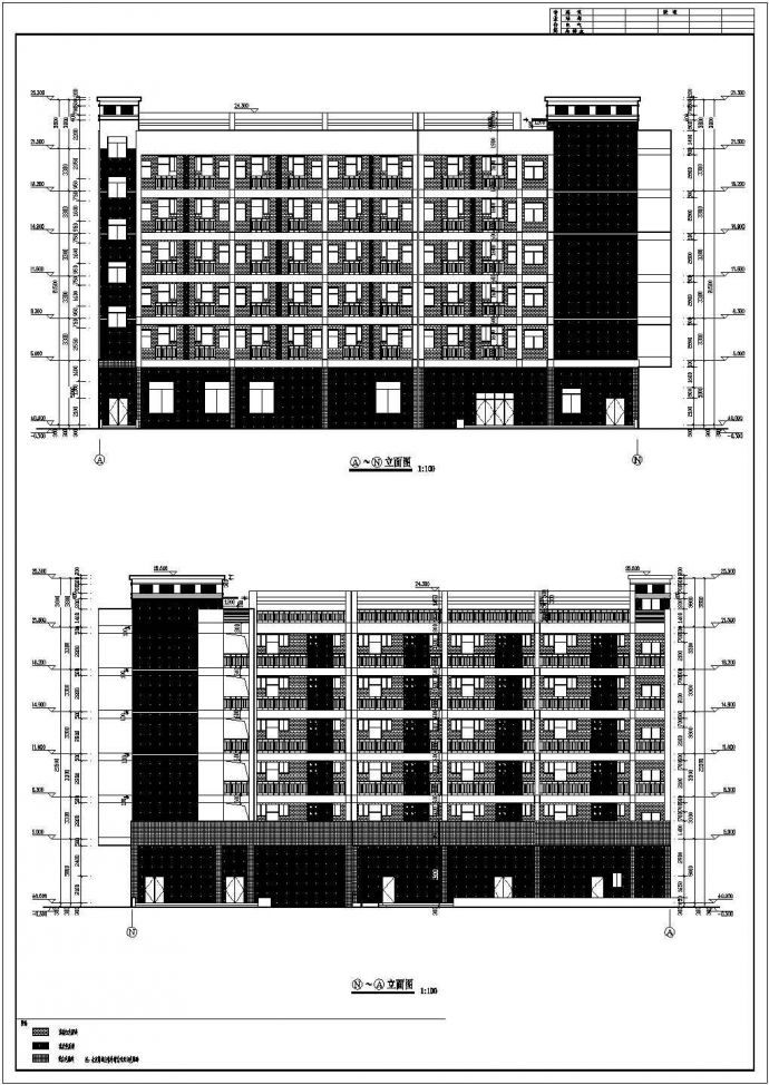 某地6层框架结构工人宿舍建设计扩初图_图1