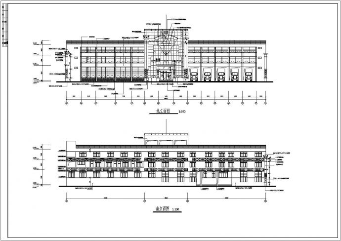 福建某三层框架结构区级消防站建筑施工图_图1