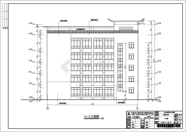 兰州市榆中县某地五层框架结构办公楼建筑设计施工图纸-图一