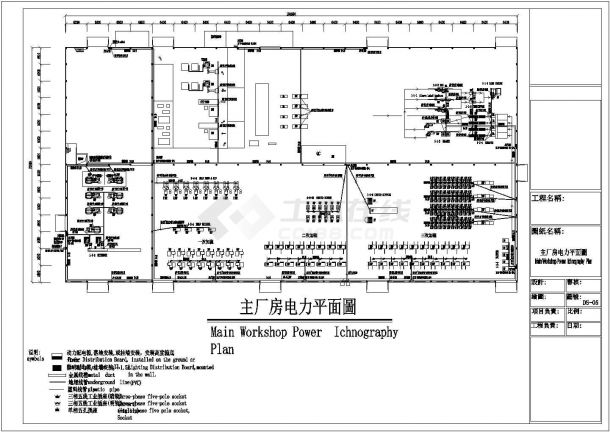 外资企业厂房全套电气设计施工CAD图-图一