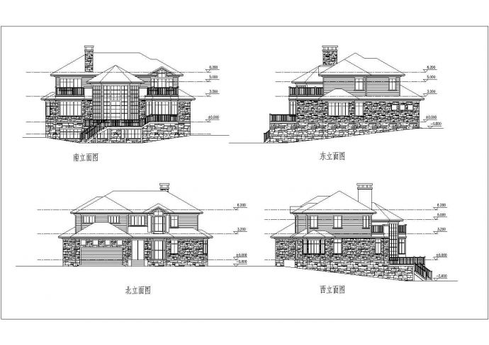 2层砖混结构现代别墅建筑方案图带效果图_图1