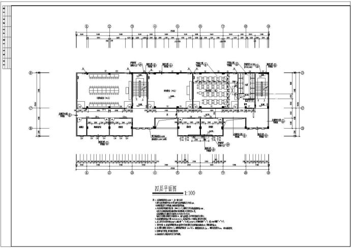 某小学多功能教学楼设计cad建筑施工图_图1